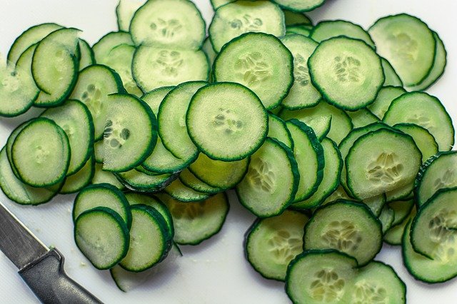 sliced organic cucumber